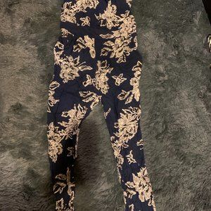 abercrombie floral navy jumpsuit S